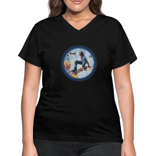 Skateboarding Universe - Women's V-Neck T-Shirt