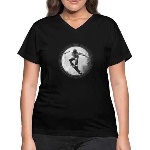 Skateboarding Vibes Only - Women's V-Neck T-Shirt