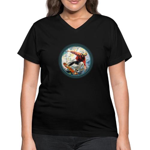 Skateboarding Fuel - Women's V-Neck T-Shirt