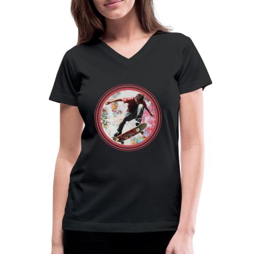 Skateboarding Soul - Women's V-Neck T-Shirt