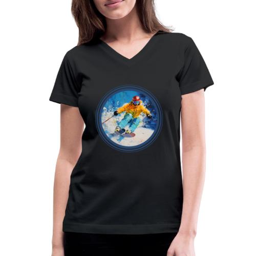 Born for Skiing - Women's V-Neck T-Shirt