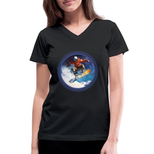 Snowboarding Rush - Women's V-Neck T-Shirt