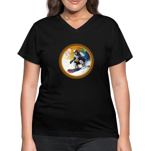 Snowboarding Dreams - Women's V-Neck T-Shirt