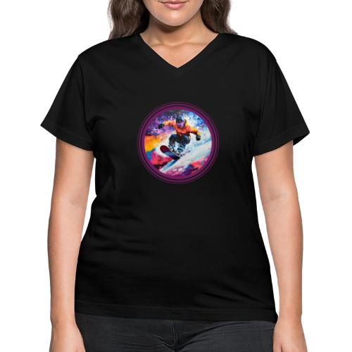 Snowboarding Spirit - Women's V-Neck T-Shirt