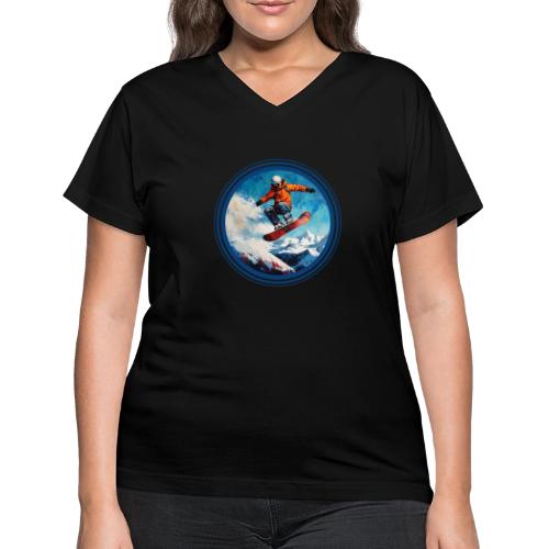 Snowboarding Vibes - Women's V-Neck T-Shirt