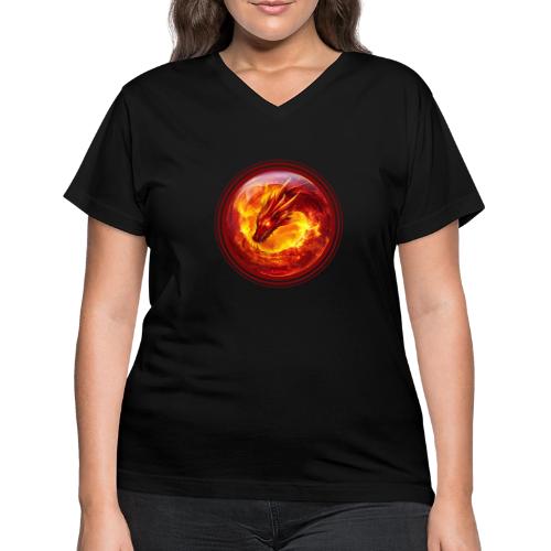 Dragon Blaze - Women's V-Neck T-Shirt