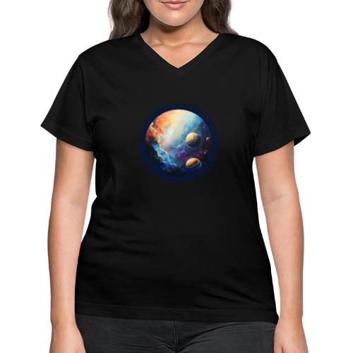 Nebula of Planets - Women's V-Neck T-Shirt