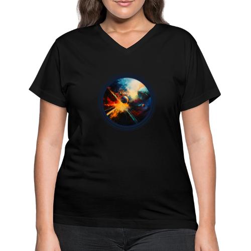 Planets in Turmoil - Women's V-Neck T-Shirt