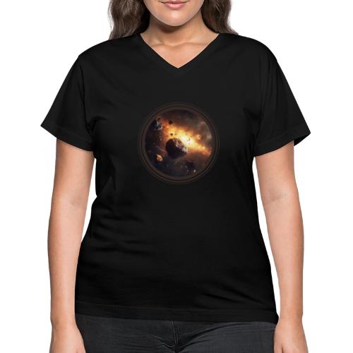 Asteroids Drift - Women's V-Neck T-Shirt