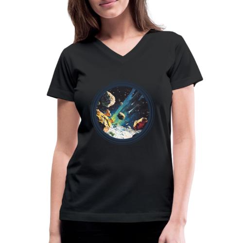 Celestial Collision - Women's V-Neck T-Shirt