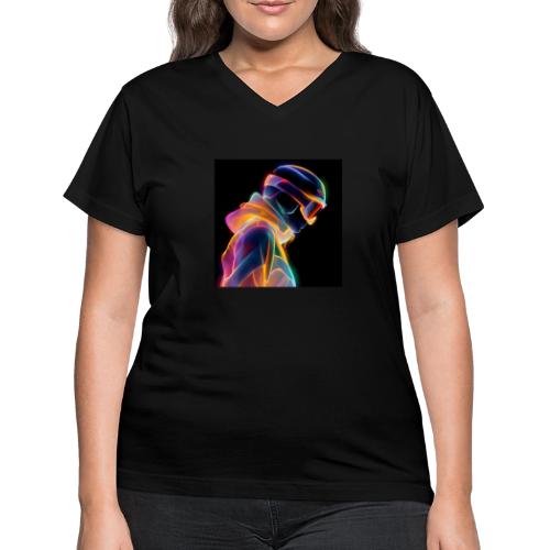 Snowboarding: Neon Gravity Ride - Women's V-Neck T-Shirt