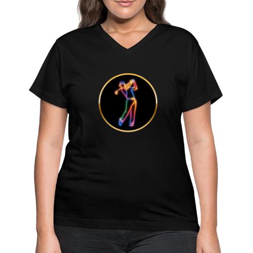 Golf: Spectrum Swing - Women's V-Neck T-Shirt