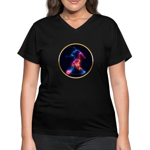 Soccer: Electric Kick Ring - Women's V-Neck T-Shirt