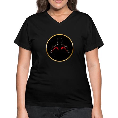 Boxing: Gold Core Muscle - Women's V-Neck T-Shirt