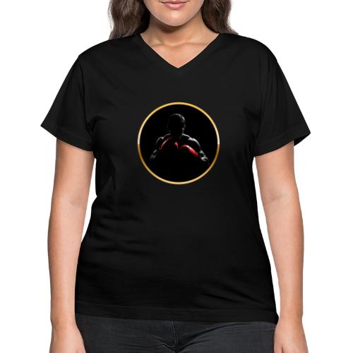 Boxing: Crimson Gloves Fighter - Women's V-Neck T-Shirt