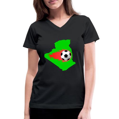 Algerian Football Fire - Women's V-Neck T-Shirt