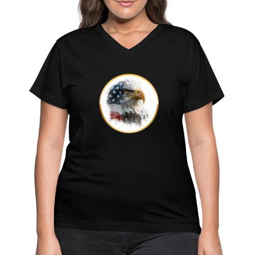 USA: Patriot Wing Emblem - Women's V-Neck T-Shirt
