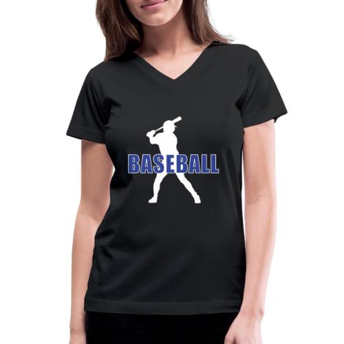 Classic Baseball Swing - Women's V-Neck T-Shirt