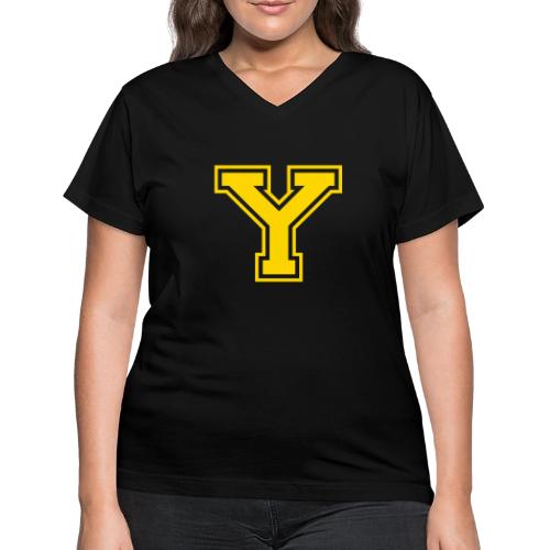 Letter Y – Capital Athletic Alphabet Monogram - Women's V-Neck T-Shirt
