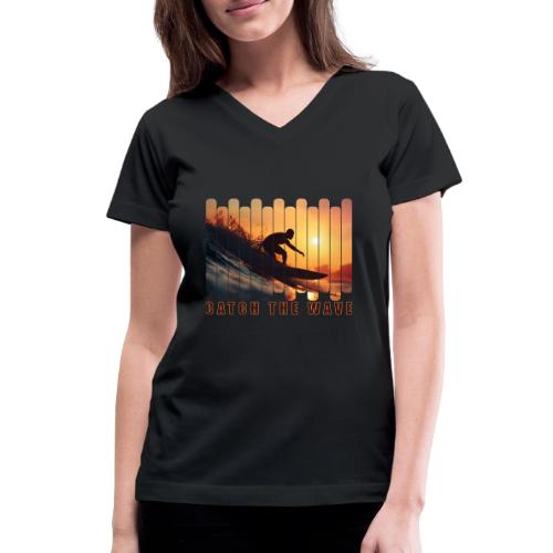Surfing: Catch the Wave - Women's V-Neck T-Shirt