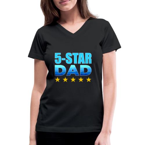 Five Stars Dad - Women's V-Neck T-Shirt
