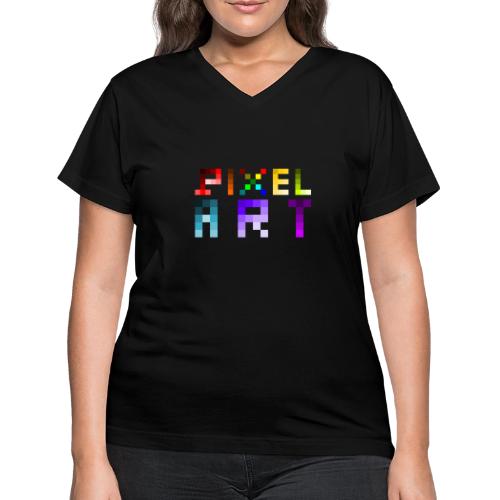 Pixel Art Spectrum - Women's V-Neck T-Shirt