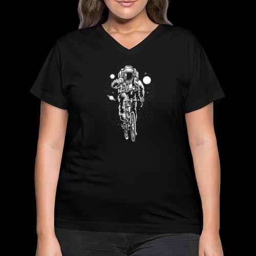 Space Cyclist - Women's V-Neck T-Shirt