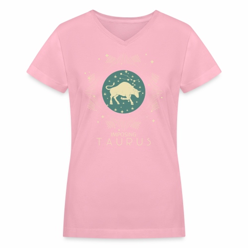 Zodiac Taurus Constellation Bull Star Sign May - Women's V-Neck T-Shirt
