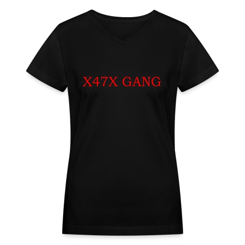 X47X GANNNGGGGG - Women's V-Neck T-Shirt