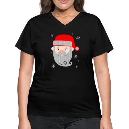Santa Claus Texture - Women's V-Neck T-Shirt