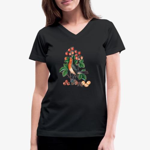 European robin - Women's V-Neck T-Shirt