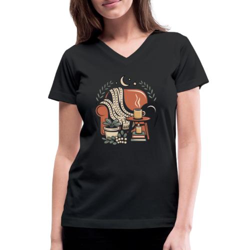 Moonlit Cozy Night Recliner - Women's V-Neck T-Shirt