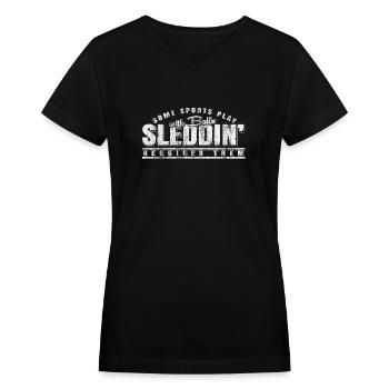 Sled - Women's V-Neck T-Shirt - black - Front - Julia (174cm)