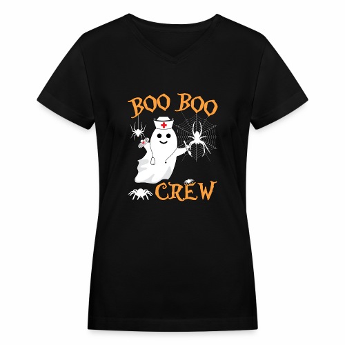Spooky Boo Boo Crew Spider Web Emergency Medical. - Women's V-Neck T-Shirt