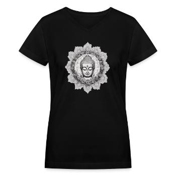 Zen Buddhism - Women's V-Neck T-Shirt - black - Front - Julia (174cm)