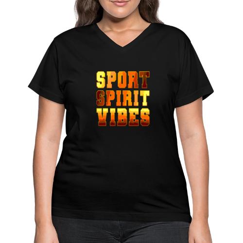 Sport Spirit Vibes Gradient - Women's V-Neck T-Shirt