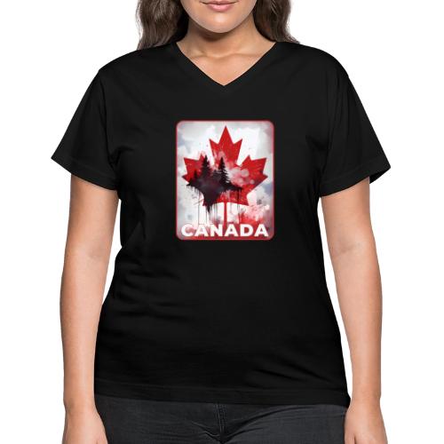 Canada's Maple Leaf Pride - Women's V-Neck T-Shirt