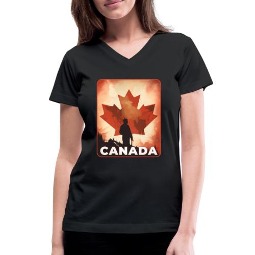 Canada Stands Tall - Women's V-Neck T-Shirt