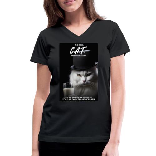 The Cool Cat - Women's V-Neck T-Shirt