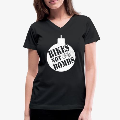 Bikes Not Bombs - Women's V-Neck T-Shirt