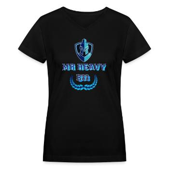 Full Logo - Women's V-Neck T-Shirt - black - Front - Julia (174cm)