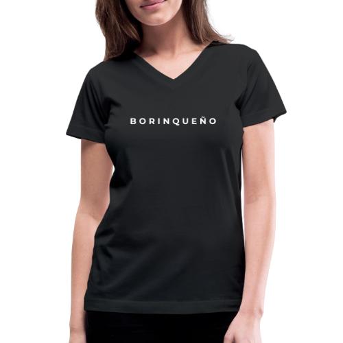 borinqueno logo - Women's V-Neck T-Shirt