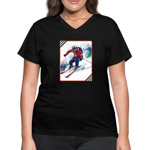 Skiing is Life - Women's V-Neck T-Shirt