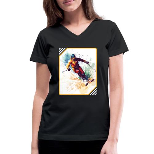 Winter Skiing Escape - Women's V-Neck T-Shirt