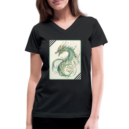 Brush of the Dragon - Women's V-Neck T-Shirt