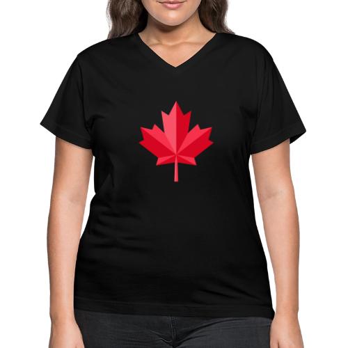 Canadian red maple leaf - Women's V-Neck T-Shirt