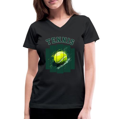 Tennis Motion - Women's V-Neck T-Shirt