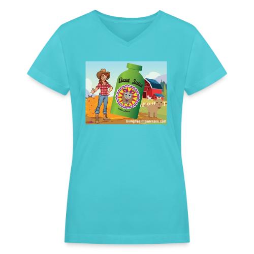 Nicole Sauce's Goat Juice - Women's V-Neck T-Shirt