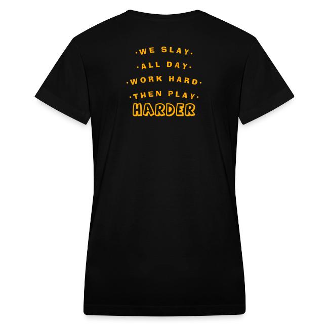 We Slay All Day Shiny Shirt Metallic Silver & Gold