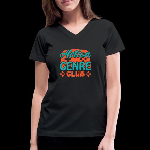 Action Genre Club Retro - Women's V-Neck T-Shirt